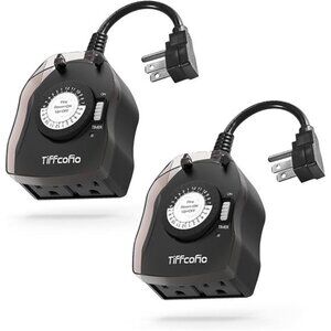 Outdoor Timer Outlet, 24 Hour Mechanical Outdoor Timer for Lights,Light Timer